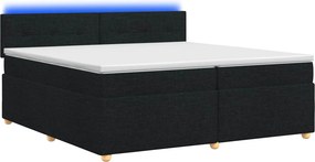 vidaXL Κρεβάτι box spring με στρώμα Μαύρο 200 x 200 cm Ύφασμα