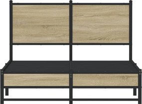 vidaXL Σκελετός Κρεβ. Χωρίς Στρώμα Sonoma Δρυς 120x190 εκ. Μεταλλικό