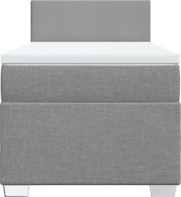 vidaXL Κρεβάτι Boxspring με Στρώμα Ανοιχτό Γκρι 100x200 εκ. Υφασμάτινο