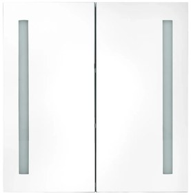 Ντουλάπι Μπάνιου με Καθρέφτη και Φωτισμό LED 60 x 14 x 62 εκ. - Λευκό
