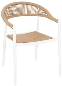ΠΟΛΥΘΡΟΝΑ ΑΛΟΥΜΙΝΙΟΥ GRET HM5854.01 ΛΕΥΚΗ PE RATTAN ΜΠΕΖ 56x55,5x78Υεκ.