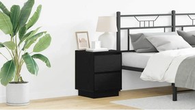 vidaXL Κομοδίνο 2 τμχ. Μαύρη Οξυά 39 x 34,5 x 50 εκ.