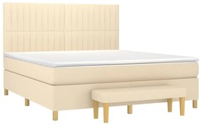 ΚΡΕΒΑΤΙ BOXSPRING ΜΕ ΣΤΡΩΜΑ ΚΡΕΜ 180X200 ΕΚ. ΥΦΑΣΜΑΤΙΝΟ 3137338