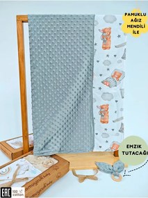 Stewehome Βρεφική κουβέρτα δύο στρώσεων από 100% βαμβάκι με σχέδιο 85x85 cm