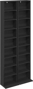 vidaXL Ντουλάπα CD 2 τμχ. Μαύρη Δρυς 33 x 23,5 x 175 εκ.