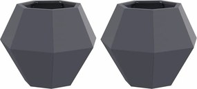 vidaXL Γλάστρα 2 τμχ. Ανθρακί 50 x 50 x 40 cm Ατσάλι