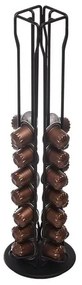 Estia Βάση Για Κάψουλες Espresso Metal Black Μεταλλική 40 Θέσεων 12x12x39cm Μαύρη 01-19907