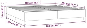 Πλαίσιο Κρεβατιού Σκούρο Καφέ 200x200 εκ. Υφασμάτινο - Καφέ