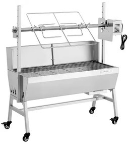 VEVOR Rotisserie Grill, 38W BBQ Outdoor Pig &amp; Lamb Spit Roaster, Charcoal Spit Roaster with 60 kg Load Capacity &amp; 7-Level Height, Stainless Steel Electric Rotisserie Grill Kit for Camping Outdoor