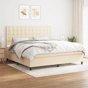 ΚΡΕΒΑΤΙ BOXSPRING ΜΕ ΣΤΡΩΜΑ ΚΡΕΜ 200X200 ΕΚ. ΥΦΑΣΜΑΤΙΝΟ 3142126