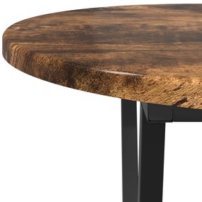 vidaXL Τραπεζάκι Σαλονιού Καπνιστού Δρυ 80x40x40,5 εκ. Αποσυναρμολογούμενο Ξύλο και Μέταλλο