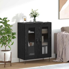 vidaXL Πλαϊνό γραφείο Μαύρη Οξυά 69,5 x 34 x 90 εκ. Επεξεργασμένο ξύλο