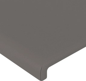 vidaXL Κεφαλάρι Κρεβατιού LED Γκρι 90x5x118/128 εκ