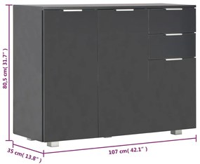 ΜΠΟΥΦΕΣ ΓΥΑΛΙΣΤΕΡΟΣ ΜΑΥΡΟΣ 107 X 35 X 76 ΕΚ. 283719