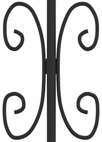 vidaXL Πόρτα Περίφραξης με Κορυφή Δόρυ Μαύρη 103x125 εκ. από Ατσάλι με Ηλεκτροστατική Βαφή