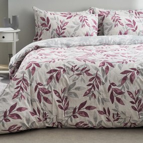 Φανελένια Σεντόνια Μονά (Σετ) Vesta Flannel Aspa 2 Γκρι,Μωβ ΜΕ ΛΑΣΤΙΧΟ 100x200+40