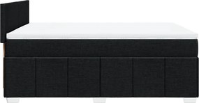 vidaXL Κρεβάτι Boxspring με Στρώμα Μαύρο 160x200 εκ. Υφασμάτινο