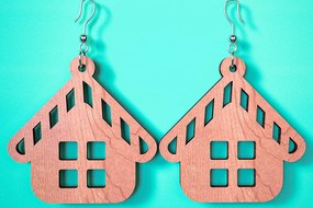 Intra απο ξύλο plywood 3mm-4mm πάχος Χριστουγεννιάτικα Σκουλαρίκια | Λέιζερ Δίασταση 3x3 cm INTRAFABR-75101854