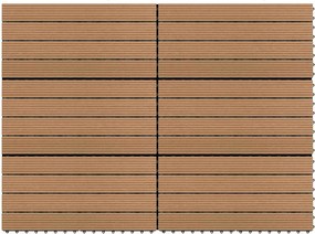 vidaXL Πλάκα Κατασκευής 6 pcs Καφέ 60 x 30 cm WPC