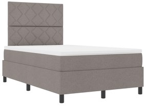 vidaXL Κρεβάτι Box Spring με Στρώμα Beige Μικρού Διπλού Υφάσματος