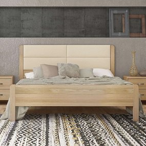 Κρεβάτι Νo45Δ 150x200x100cm Latte-Beige Double