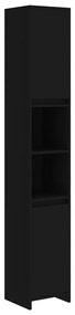 vidaXL Στήλη Μπάνιου Μαύρη 30 x 30 x 183,5 εκ. από Μοριοσανίδα
