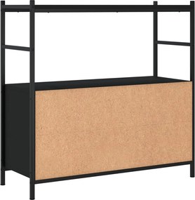 vidaXL Βιβλιοθήκη Μαύρη 80x30x78,5 εκ. Επεξεργασμένο Ξύλο / Σίδηρος