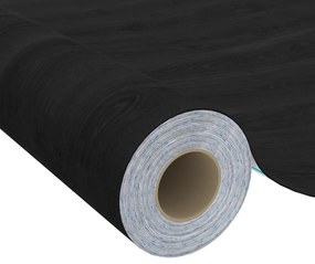 Μεμβράνη Αυτοκόλλητη για Έπιπλα Σκούρο Ξύλο 500 x 90 εκ. PVC - Μαύρο