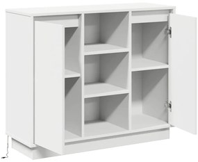 vidaXL Κομοδίνο με ράφι Λευκό 90 x 32 x 75 εκ Επεξεργασμένο ξύλο