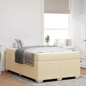 vidaXL Σκελετός Κρεβατιού με στρώμα Κρεμ 120 x 190 cm ύφασμα