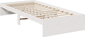 vidaXL Κρεβάτι ημέρας χωρίς στρώμα Λευκό 75x190 cm Στερεό ξύλο πεύκο