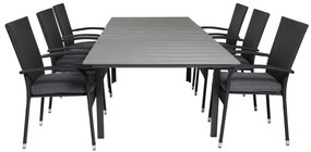 Σετ Τραπέζι και καρέκλες Dallas 2479, Polyξύλο, Πλαστικό ψάθινο, Μαξιλάρι καθίσματος: Ναι | Epipla1.gr