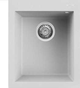 Elleci Quadra 100 - Νεροχύτης Κουζίνας Γρανίτη 41x50 - Bianco Titano