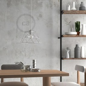 Dome XL Μεταλλικό Κλουβί με ντουί Ε27 Λευκό