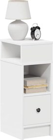 vidaXL Κομοδίνα 2 τεμάχια με συρτάρι Λευκό 25x31x66 cm