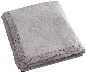 Beauty Home Κουβέρτα ζακάρ Art 1349 με δαντέλα μονή σε 3 χρώματα  170x250  Sky