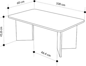 Τραπεζάκι σαλονιού Sam Megapap χρώμα travertine 100x60x41,8εκ.