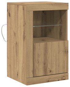 vidaXL Τραπέζι με LED φώτα Artisan Oak 41x37x67 εκ.