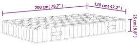 Στρώμα με Pocket Springs Μεσαία Σκληρότητα 120x200 εκ. - Λευκό