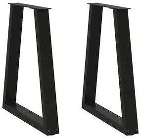 vidaXL Πόδια Τραπεζαρίας Σχήματος V 2 τεμ. Μαύρο 60x(72-73,3) εκ. Ατσάλι
