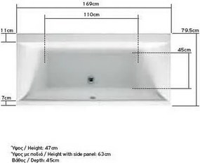 Acrilan Sunshine - Ακρυλική Μπανιέρα 170x80 εκ - Maxxcoat