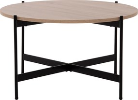 ΤΡΑΠΕΖΙ ΣΑΛΟΝΙΟΥ HM9588.03 MDF ΣΟΝΑΜΑ-ΜΑΥΡΗ ΜΕΤΑΛΛΙΚΗ ΒΑΣΗ Φ80x45Υεκ.