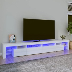 Έπιπλο Τηλεόρασης με LED Γυαλιστερό Λευκό 260x36,5x40 εκ. - Λευκό