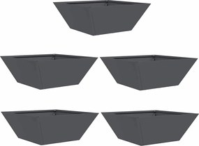 vidaXL Γλάστρα Κήπου 5 pcs Ανθρακί 40 x 40 x 15 cm