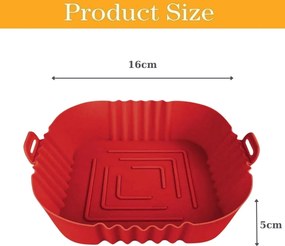 Φόρμα Σιλικόνης Τετράγωνη για Air Fryer 16cm