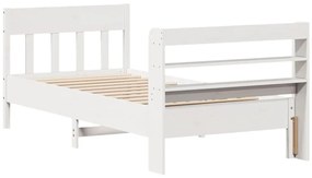 vidaXL Σκελετός Κρεβ. Χωρίς Στρώμα Λευκό 75x190 εκ Μασίφ Πεύκο