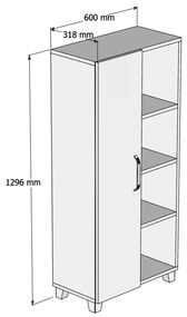 ΝΤΟΥΛΑΠΙ ΡΑΦΙΕΡΑ ΛΕΥΚΟ  60x31,8x129,6 εκ.