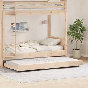 vidaXL Σκελετός Κρεβατιού Καφέ 90 x 200 cm Μασίφ ξύλο πεύκου