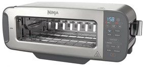 Τοστιέρα Ninja 3 σε 1 ST202EU, 2400W, 7 προγράμματα, έλεγχος θερμοκρασίας, ψησταριά, απόψυξη, αναθέρμανση, οριζόντια λειτουργία, ασημί