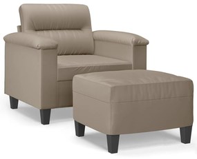 vidaXL Πολυθρόνα Taupe 60 εκ. από Ύφασμα Μικροϊνών με Υποπόδιο